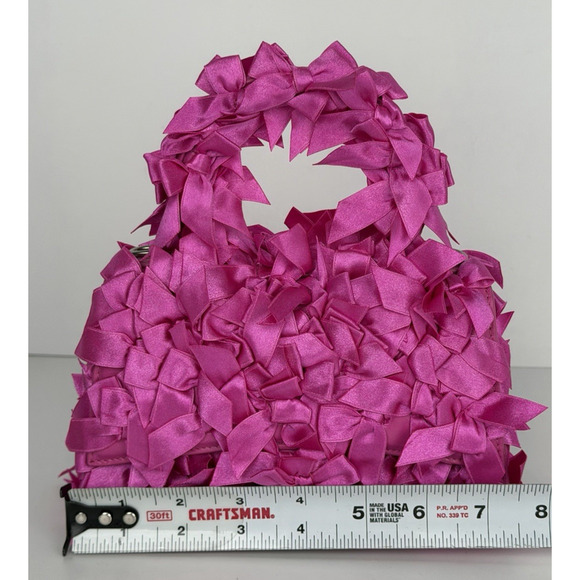 Balenciaga Satin Bow-Embellished Hourglass Top Handle Bag in Fuchsia B1 - Picture 9 of 15